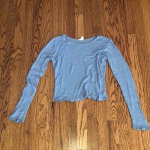Blue waffle long sleeve